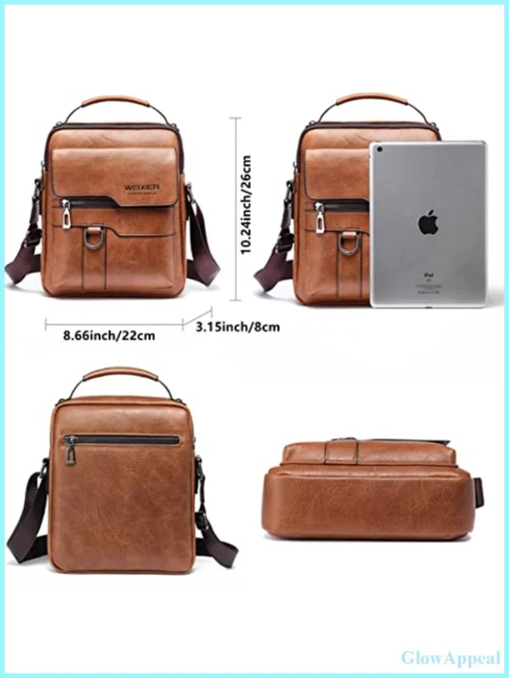 PU Leather Messenger Bag Crossbody Shoulder Bag Vintage Handle
